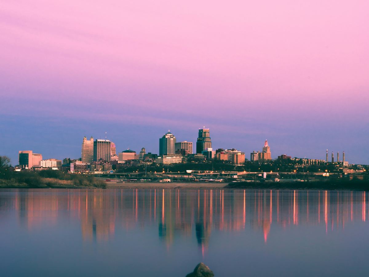 Kansas City skyline at sunset
